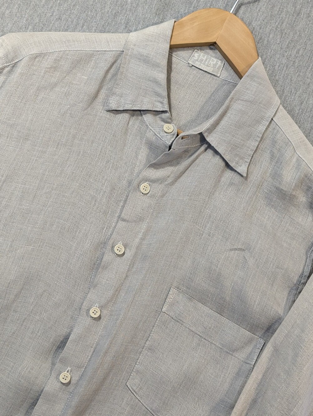 CP Shades 100% Linen Shirt Men's Small Grey